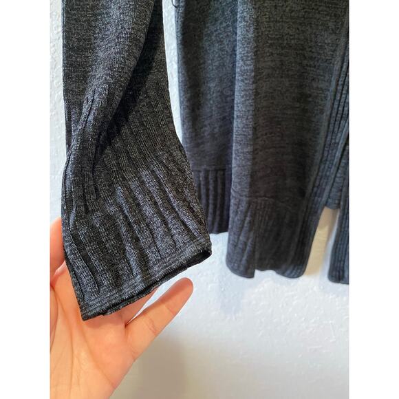 Exclusively Misook Solid Dark Gray Knit Sweater Blazer Hook Eye Women’s Size L - Picture 5 of 6